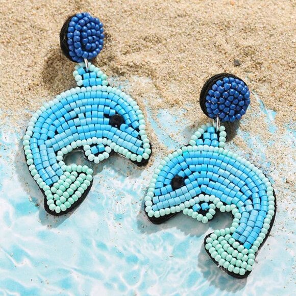 HAND BEADED/CRAFTED  EARRINGS NWT - Picture 3 of 3